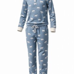 SweetHoney Blue Pajama Set with Horse Design